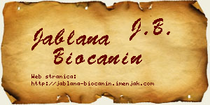 Jablana Biočanin vizit kartica